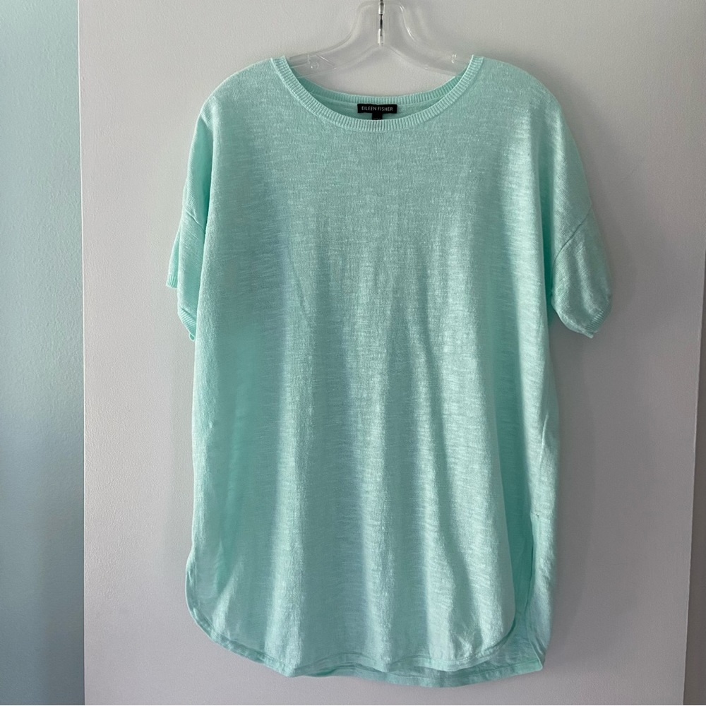 Eileen Fisher Light Blue Crew Neck Sweater